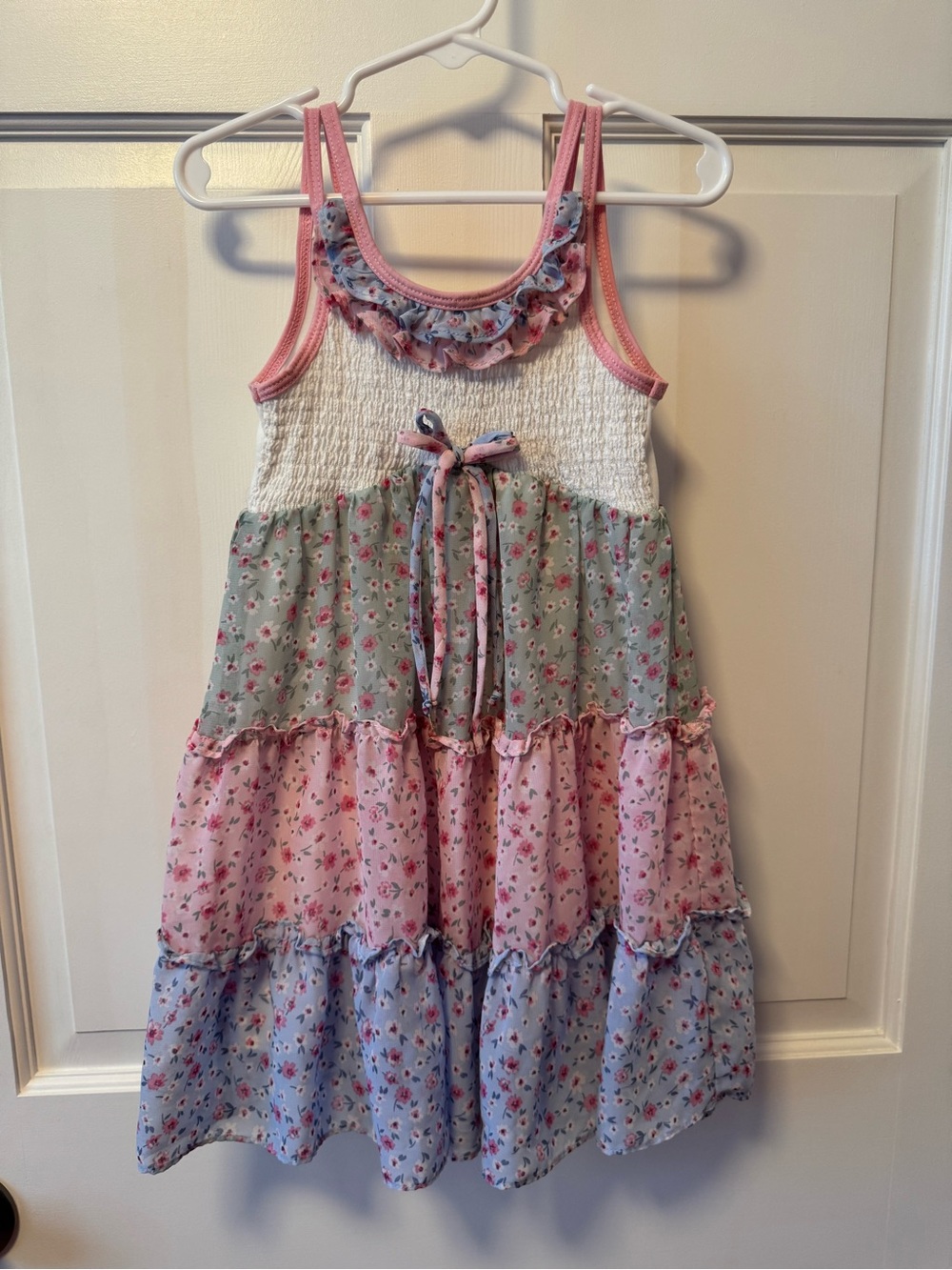 Jona Michelle Pink, Blue & Green Tiered Floral Sundress